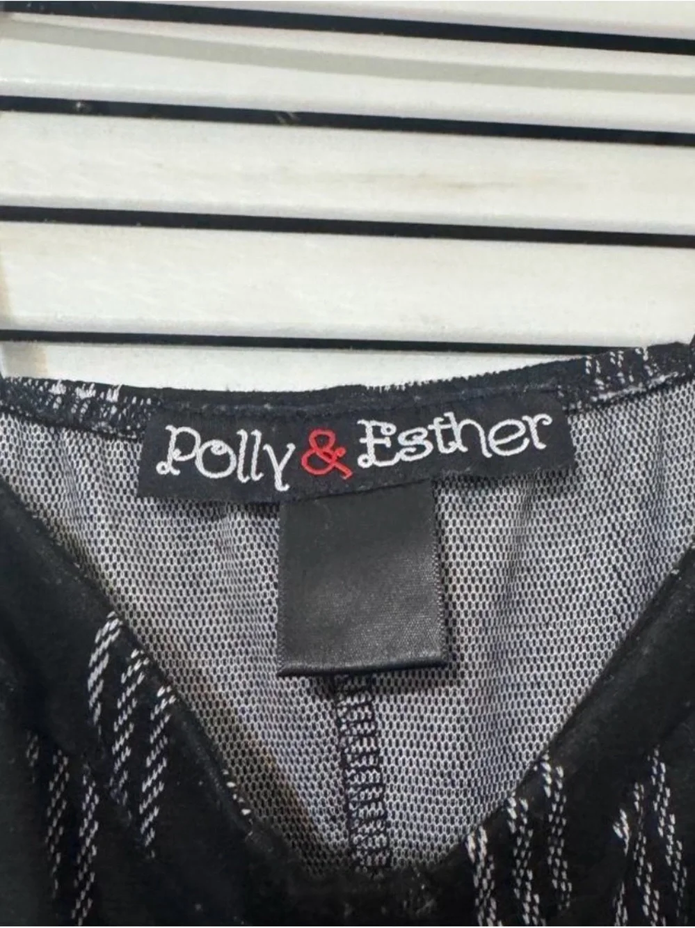Polly & Esther Black White Plaid Bodycon Mini Dress Bustier
